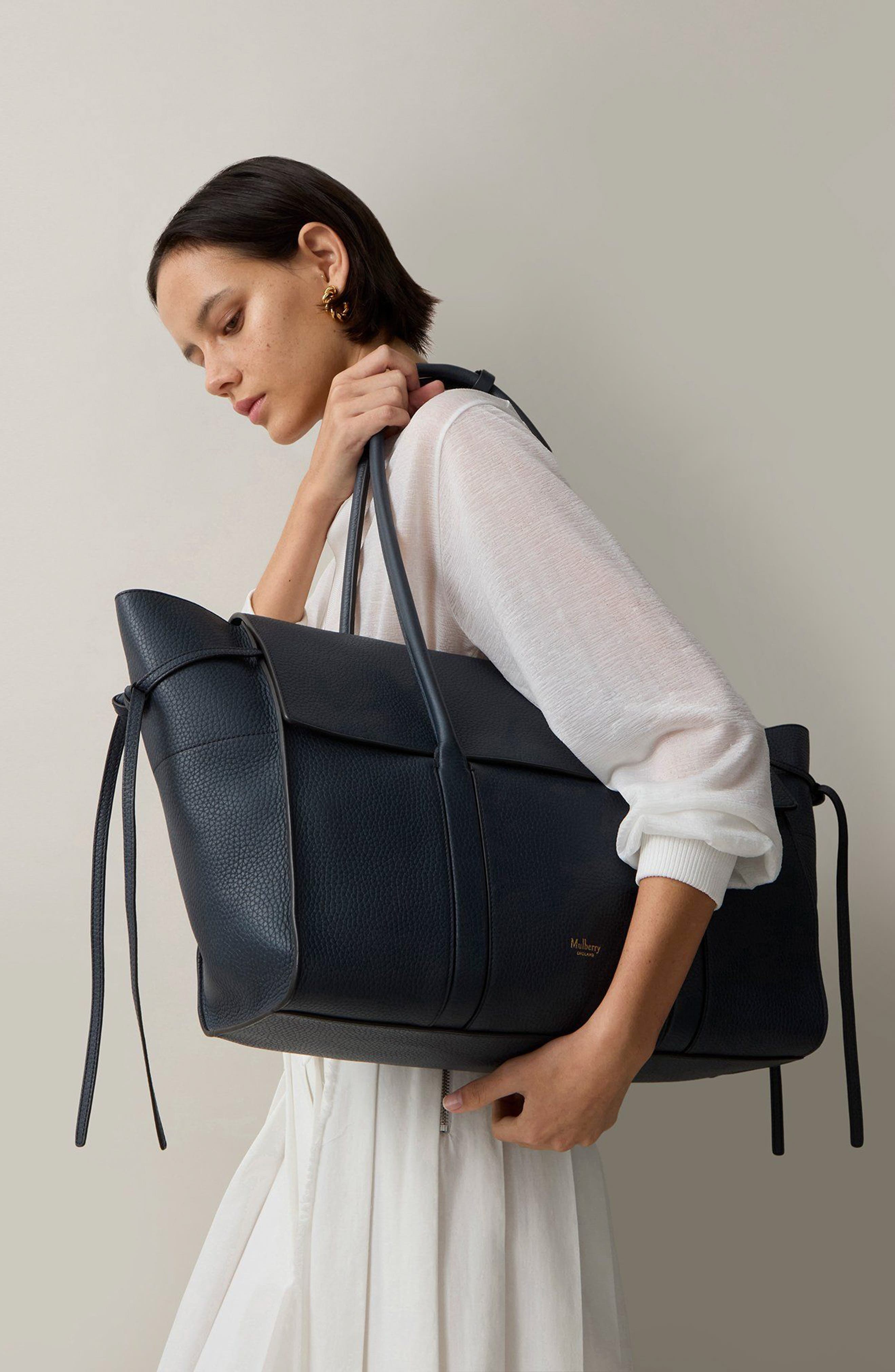 Mulberry Large Soft Bayswater Leather Satchel, Alternate, color, 