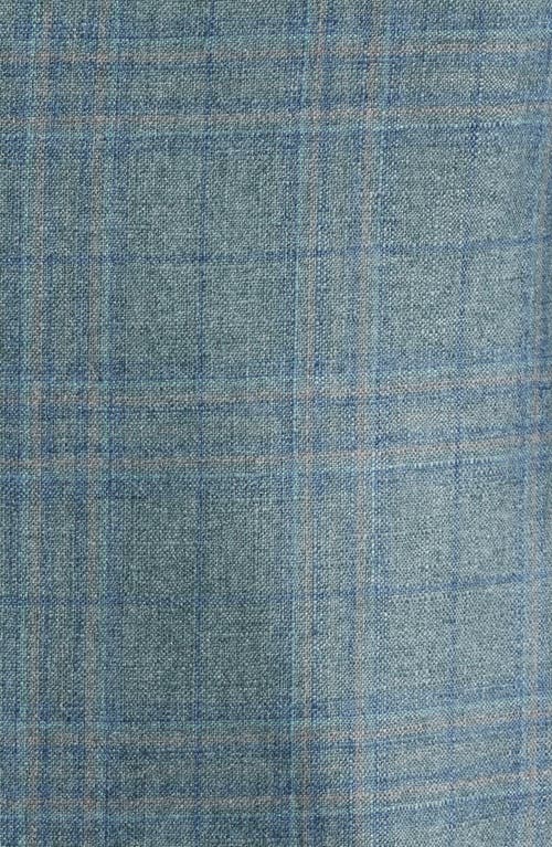 Canali Siena Regular Fit Shadow Check Silk & Cashmere Sport Coat In Light Green