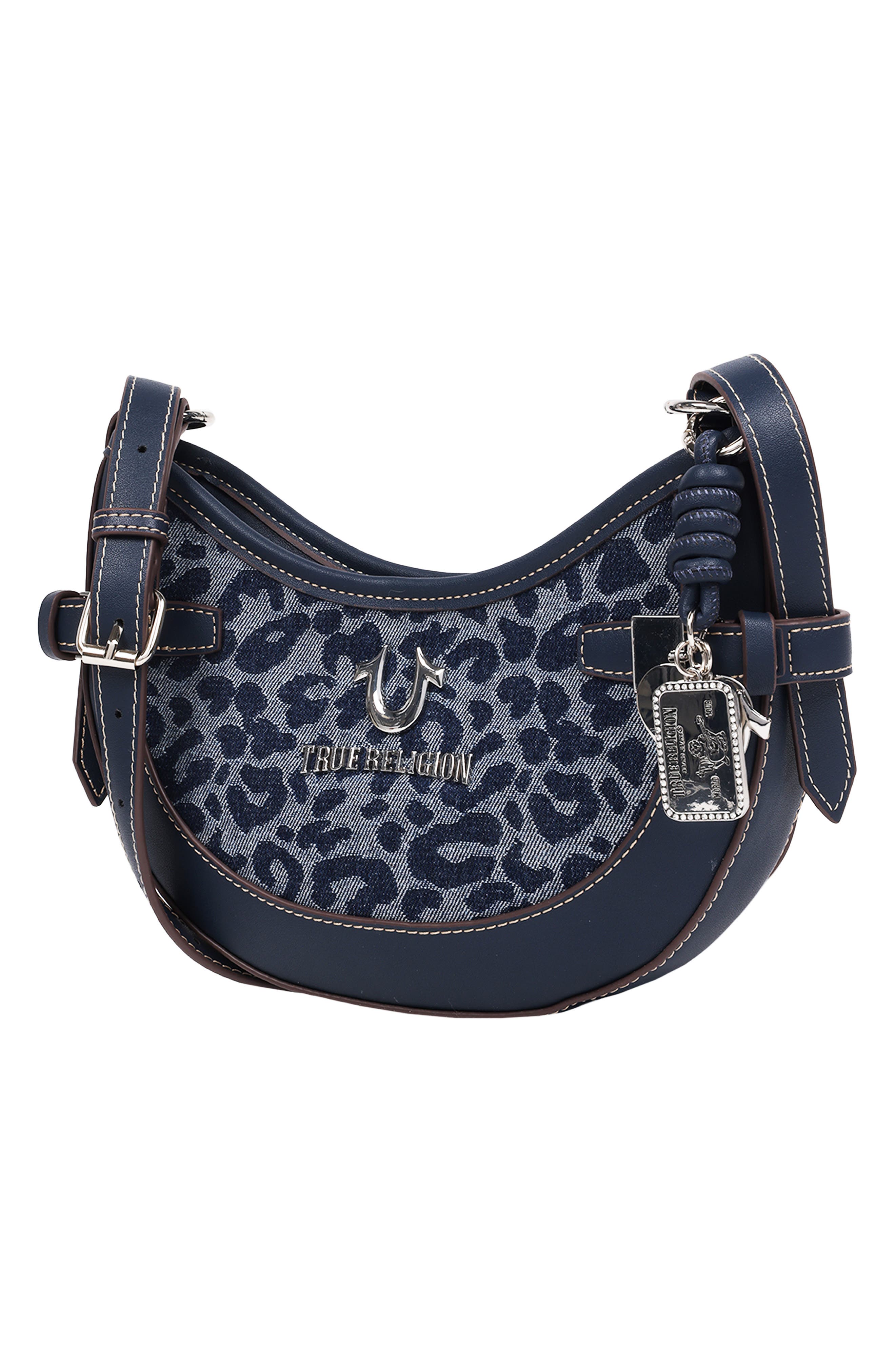 True Religion Blake Leopard Crescent Bag, Alternate, color, 