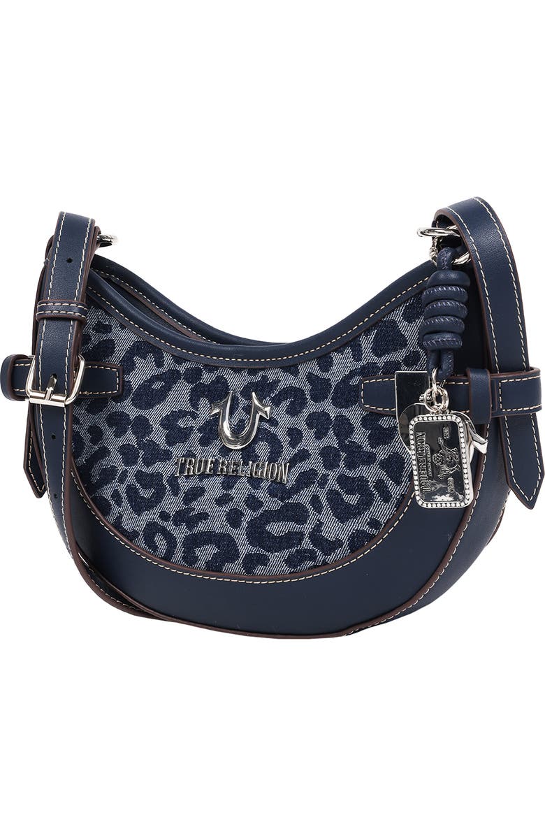 True Religion Blake Leopard Crescent Bag, Alternate, color,