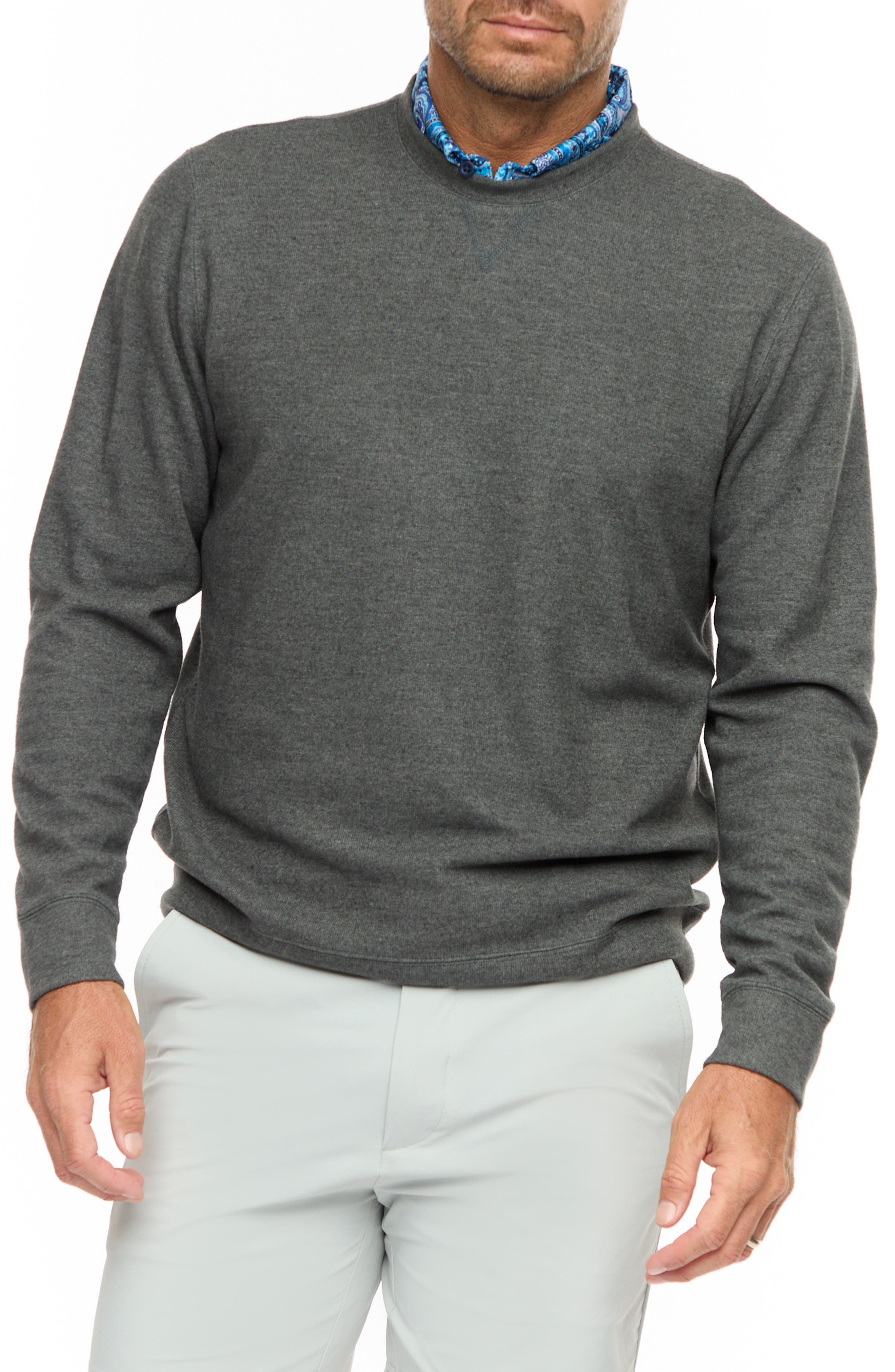 Robert Graham Colbourne Crewneck Performance Knit Pullover (Men ...