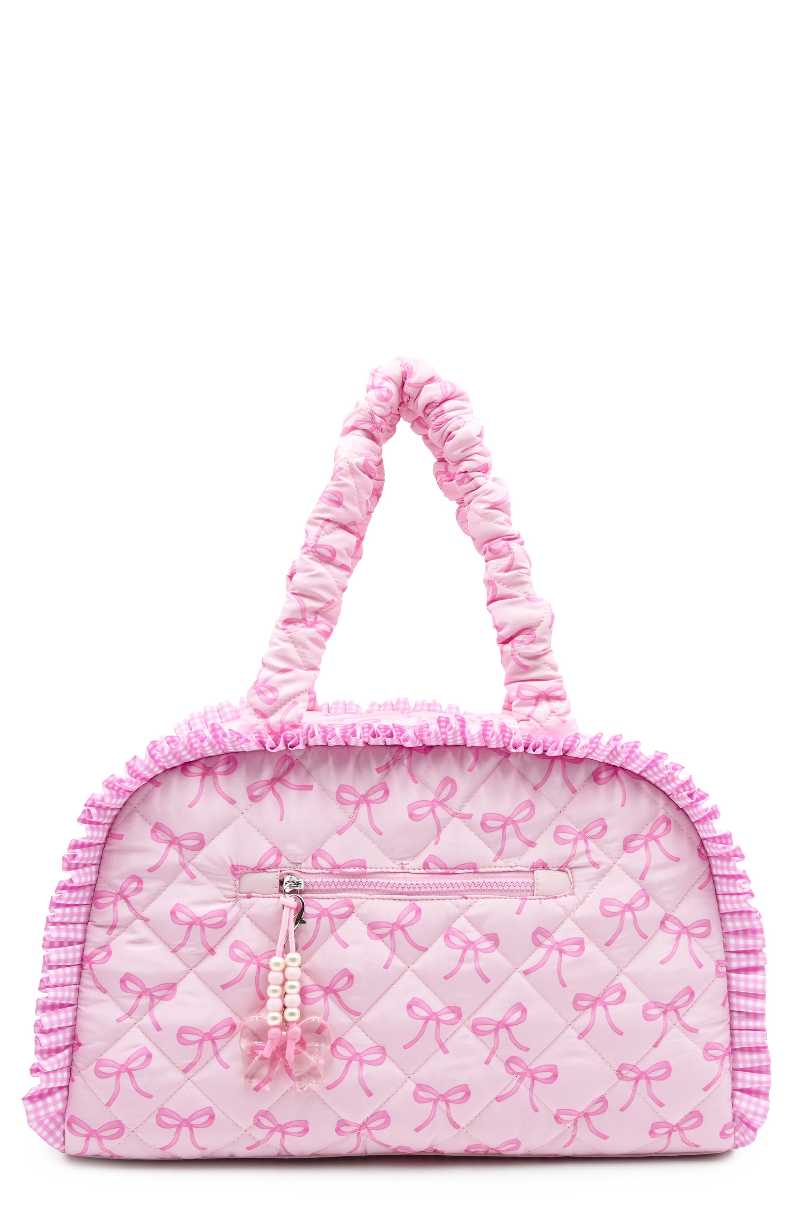 OMG Accessories Kids' Medium Bow Quilted Duffle Bag