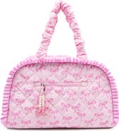 OMG Accessories Kids' Medium Bow Quilted Duffle Bag