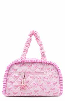 OMG Accessories Kids' Medium Bow Quilted Duffle Bag