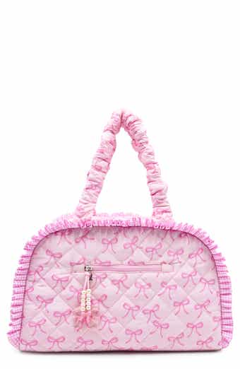OMG Accessories Kids' Medium Bow Quilted Duffle Bag
