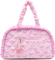 OMG Accessories Kids' Medium Bow Quilted Duffle Bag
