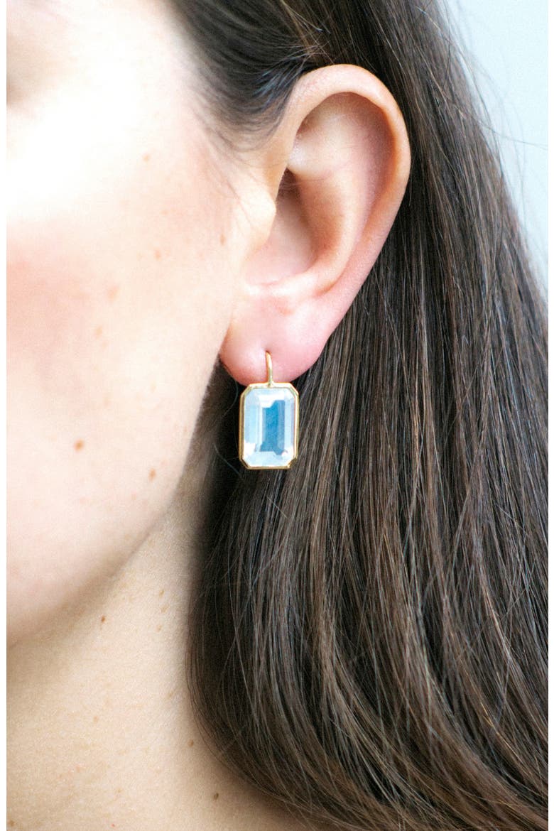 Gossip Emerald Cut Drop Earrings, Alternate, color, WHITE