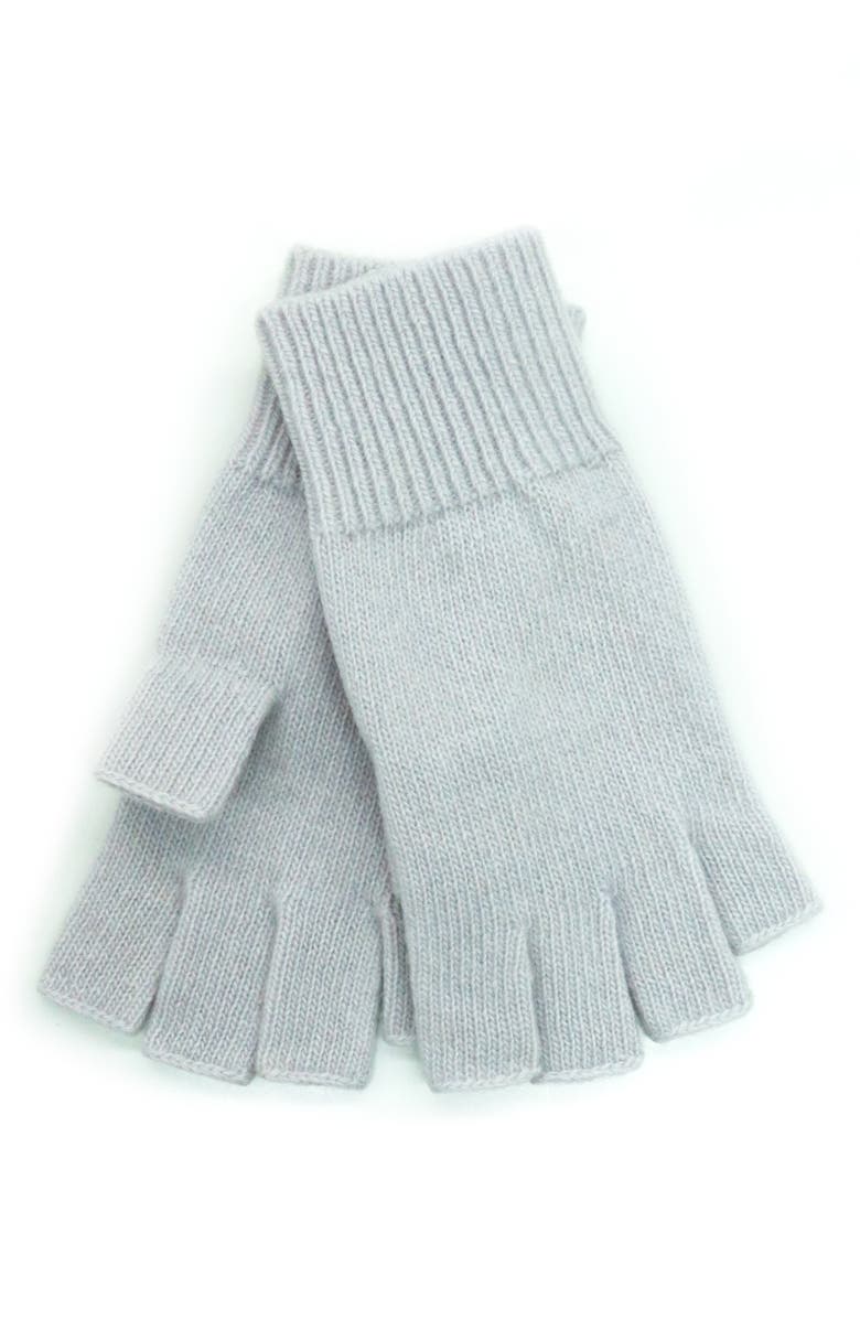 Portolano Fingerless Cashmere Gloves, Main, color, Pearl Grey