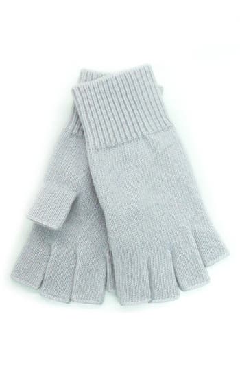 Portolano Fingerless Cashmere Gloves In Gray