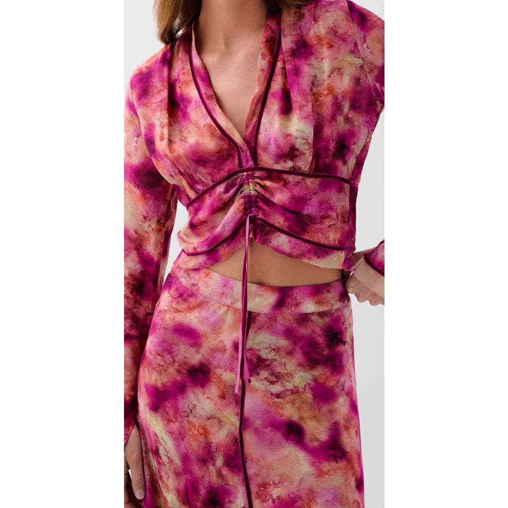 Scalpers Tie Velvet Print Shirt In Multi