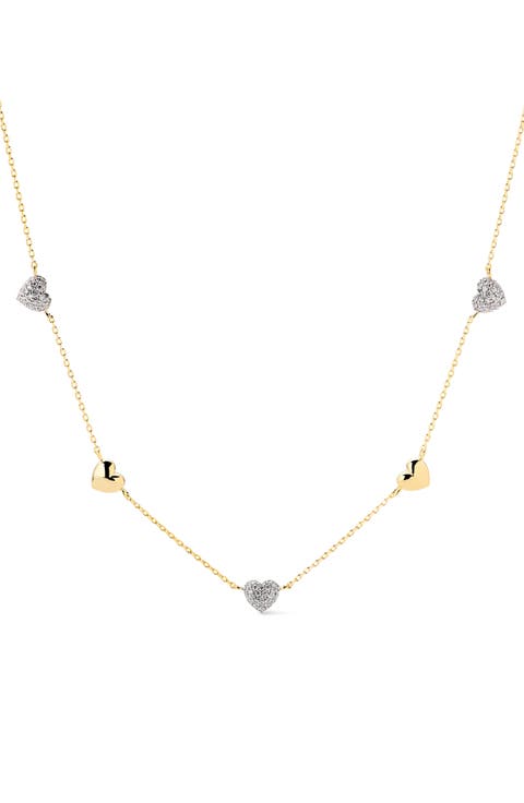 Lev Mini Pavé Station Necklace