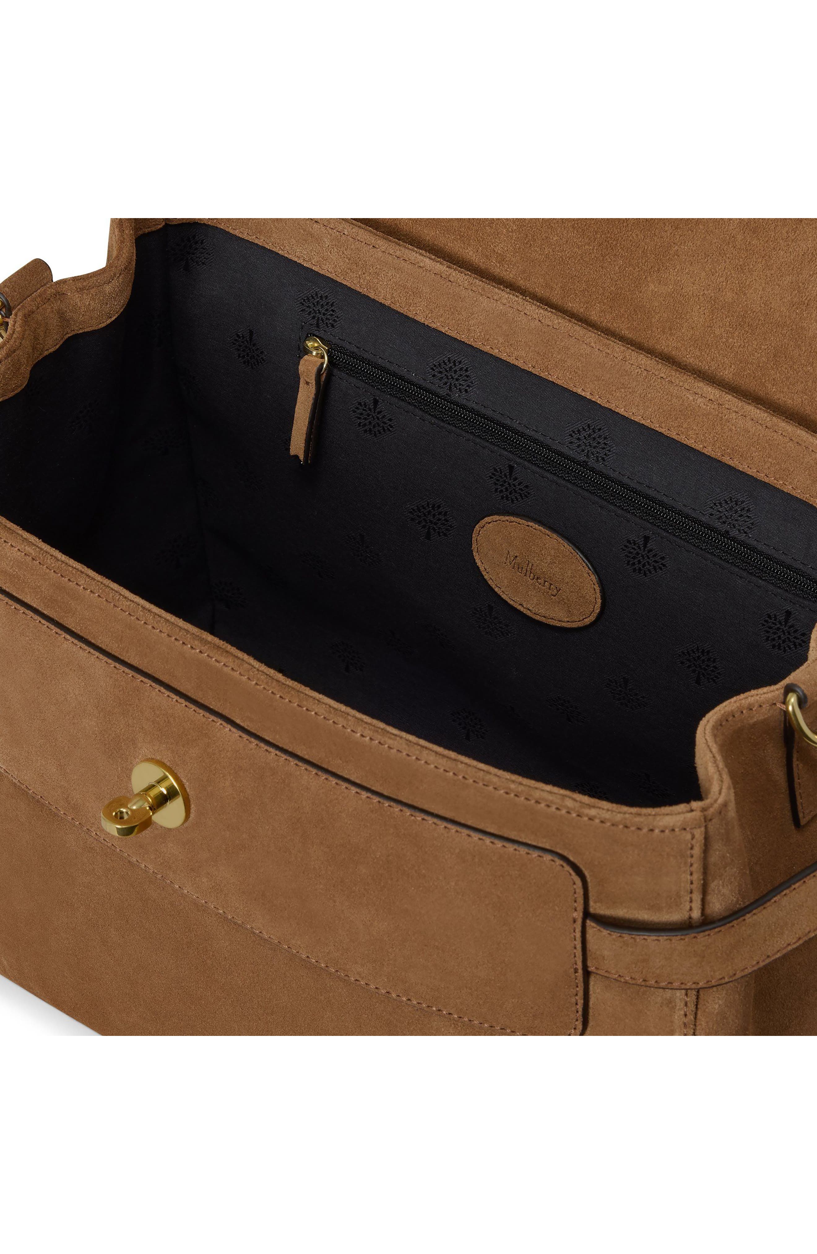 Alexa Suede Satchel, Alternate, color, VINTAGE OAK