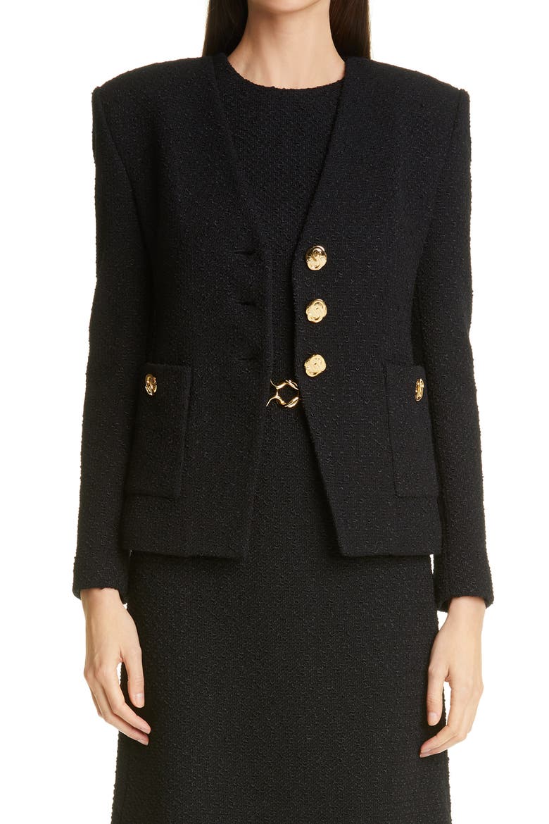 Modern Slub Knit Jacket, Main, color, BLACK