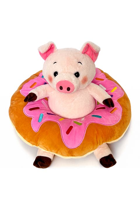 Ollie Oinker Pig Donut Ring Plush Toy