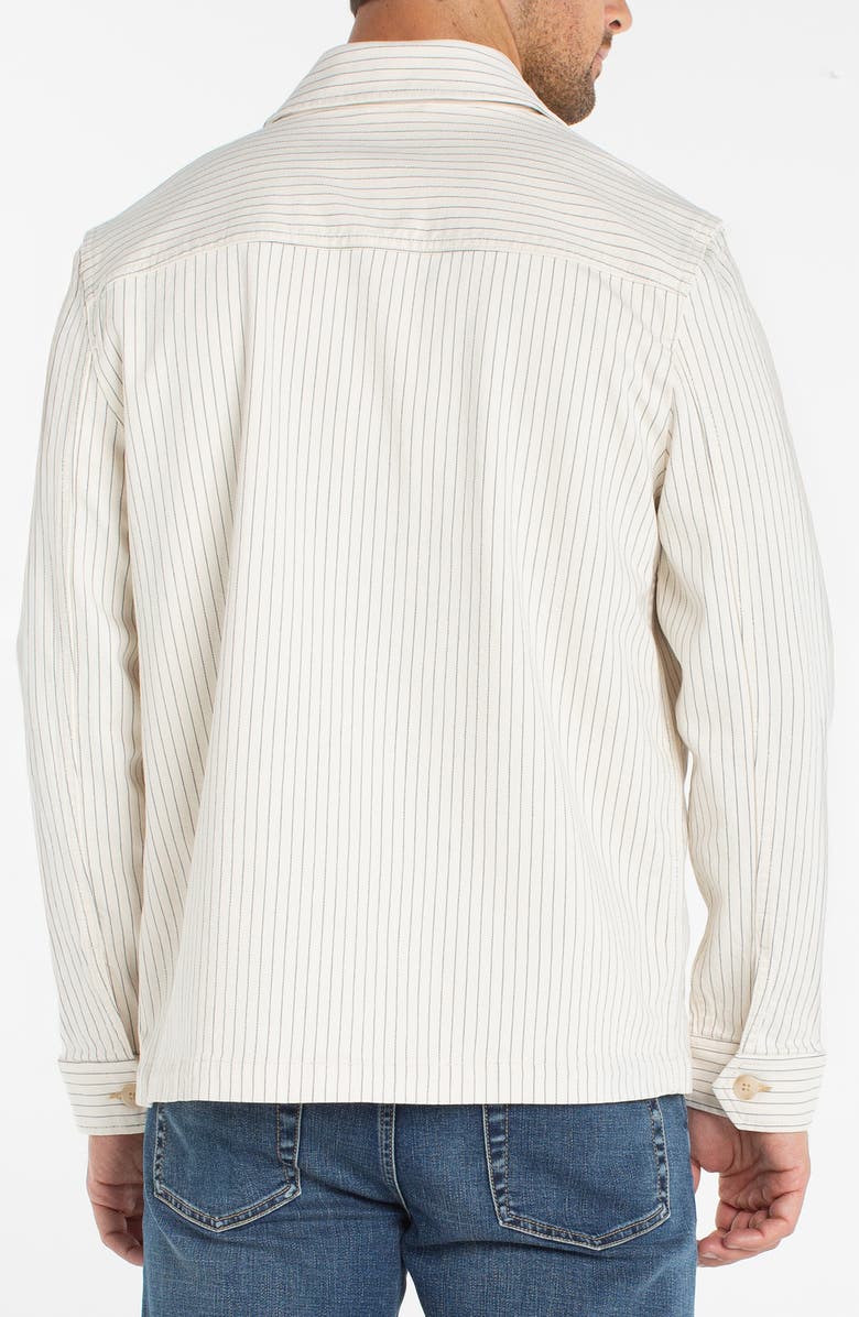 Liverpool Los Angeles Pinstripe Flap Pocket Denim Overshirt, Alternate, color, Ecru/ Slate