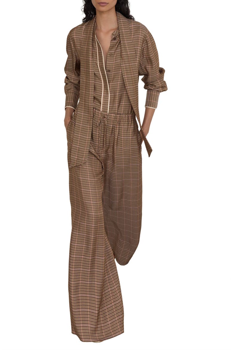 Minnie Wide Leg Trousers, Alternate, color, NEUTRAL CHECK