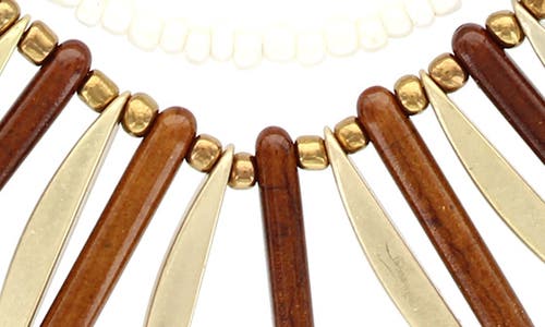 Olivia Welles Janet Beaded Bib Layered Necklace In Gold