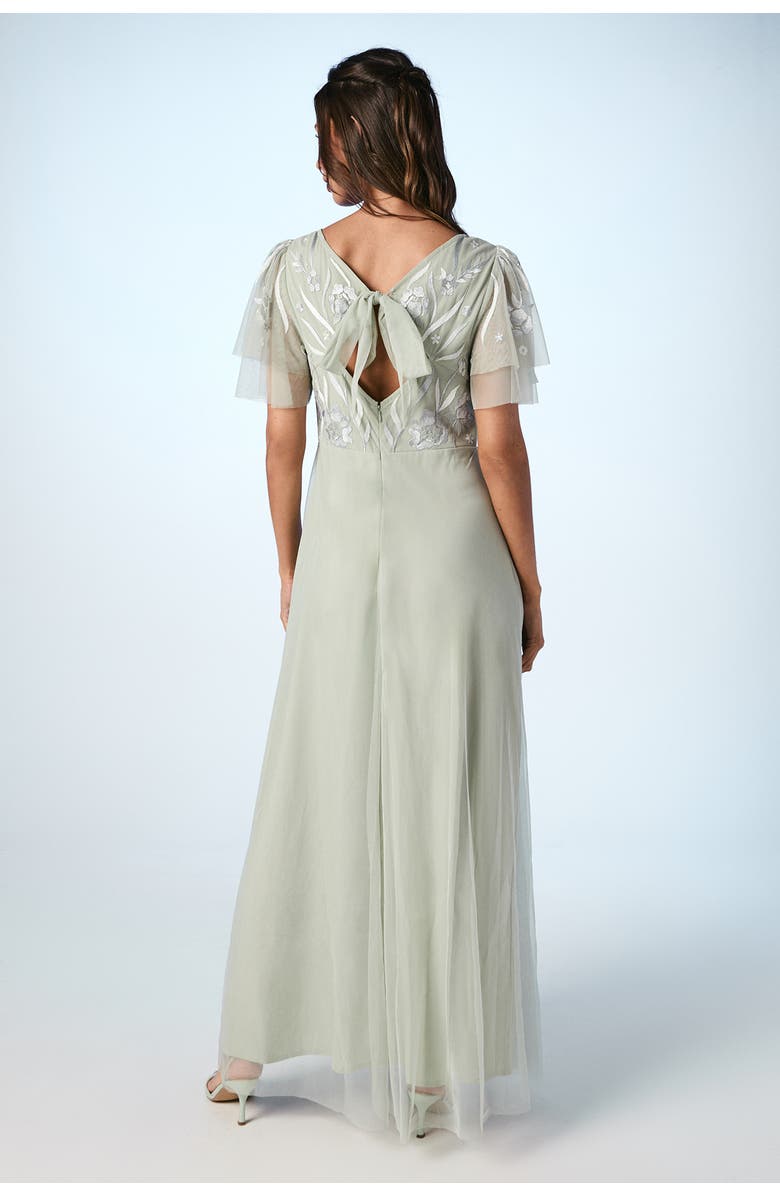 Coast Angel Sleeve Maxi Bridesmaids Dress, Alternate, color, Sage