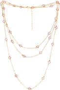 SAACHI Crystal Glass Three-Layer Necklace