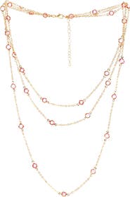 SAACHI Crystal Glass Three-Layer Necklace