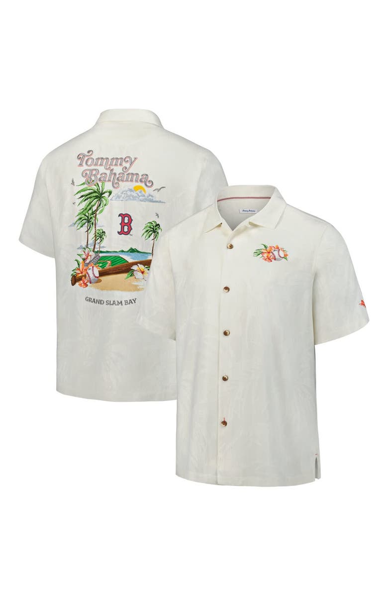 Tommy Bahama Men's Tommy Bahama  White Boston Red Sox Grand Slam Bay Camp Button-Up Shirt, Main, color, White