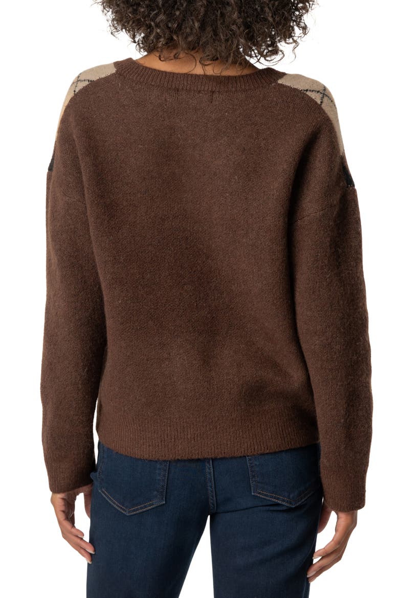 Kimberly Argyle Sweater, Alternate, color, NUTMEG