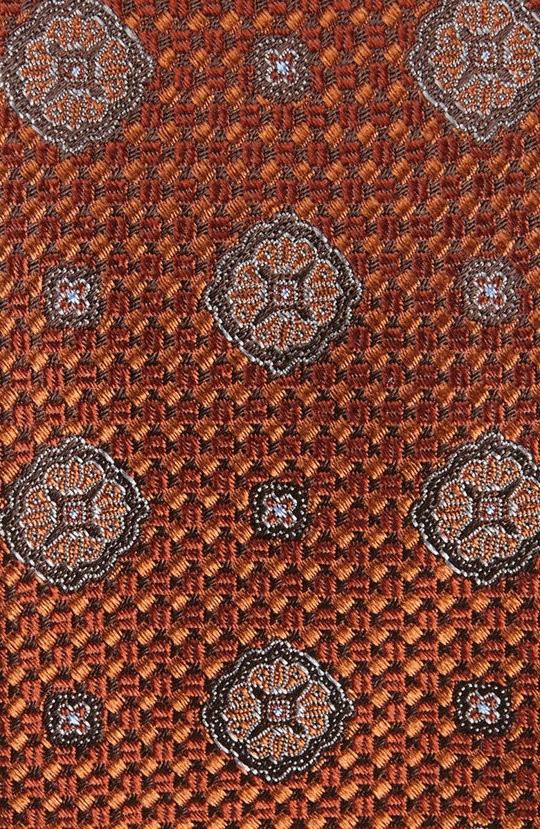 Nordstrom Luirisa Medallion Silk Tie, Alternate, color, Cognac