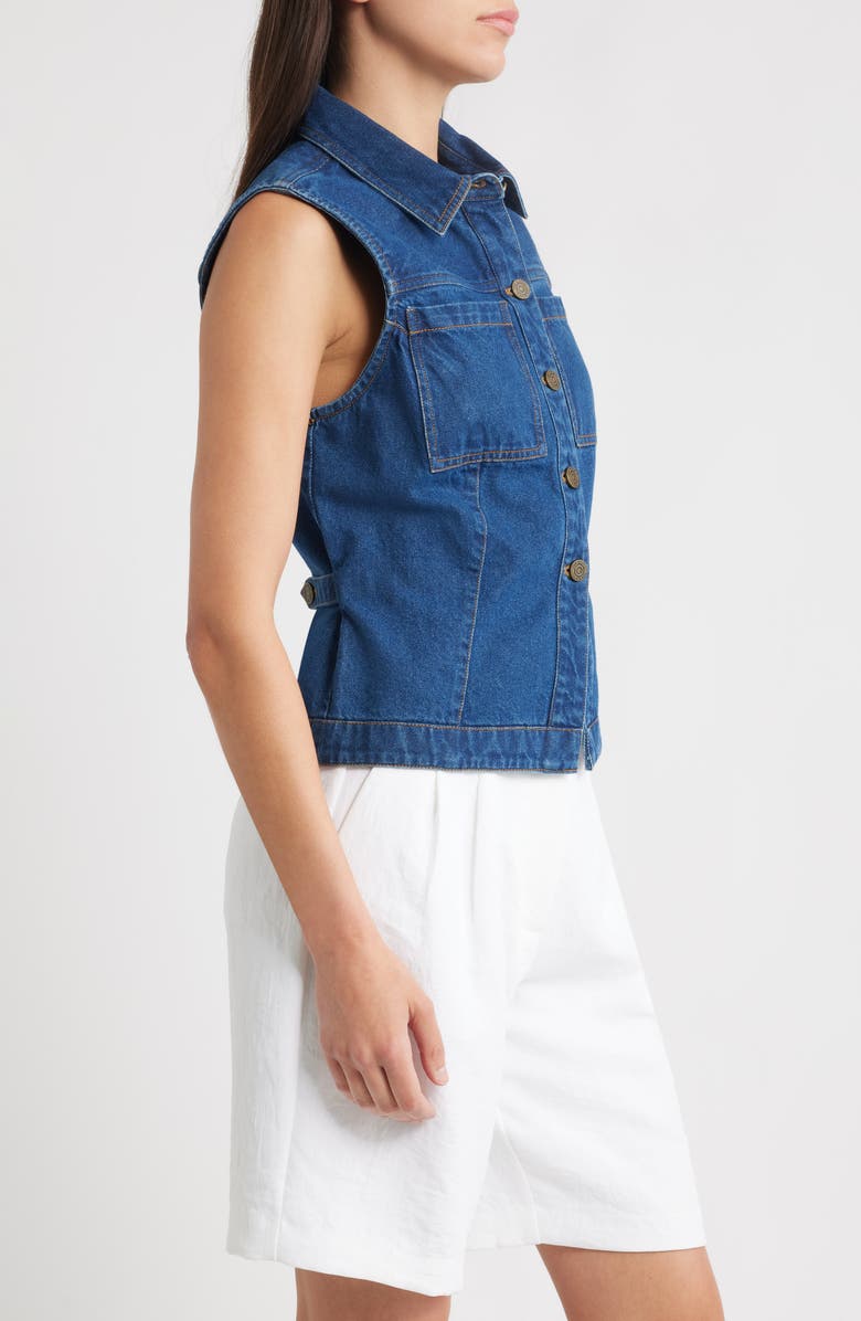 Cleobella Franka Denim Vest, Alternate, color, Dark Denim