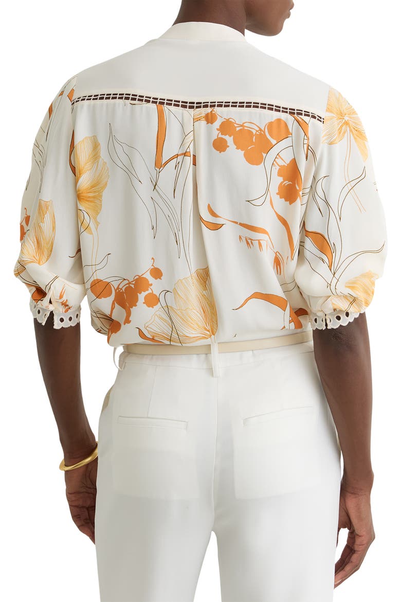 Louisa Cutwork Overlay Floral Button-Up Shirt, Alternate, color, IVORY/ PINK