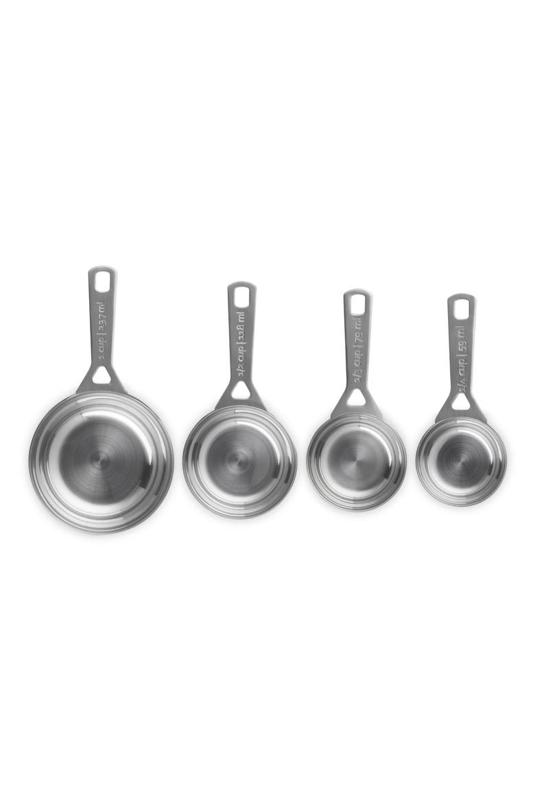 Set of 4 Measuring Cups, Main, color, SILVER