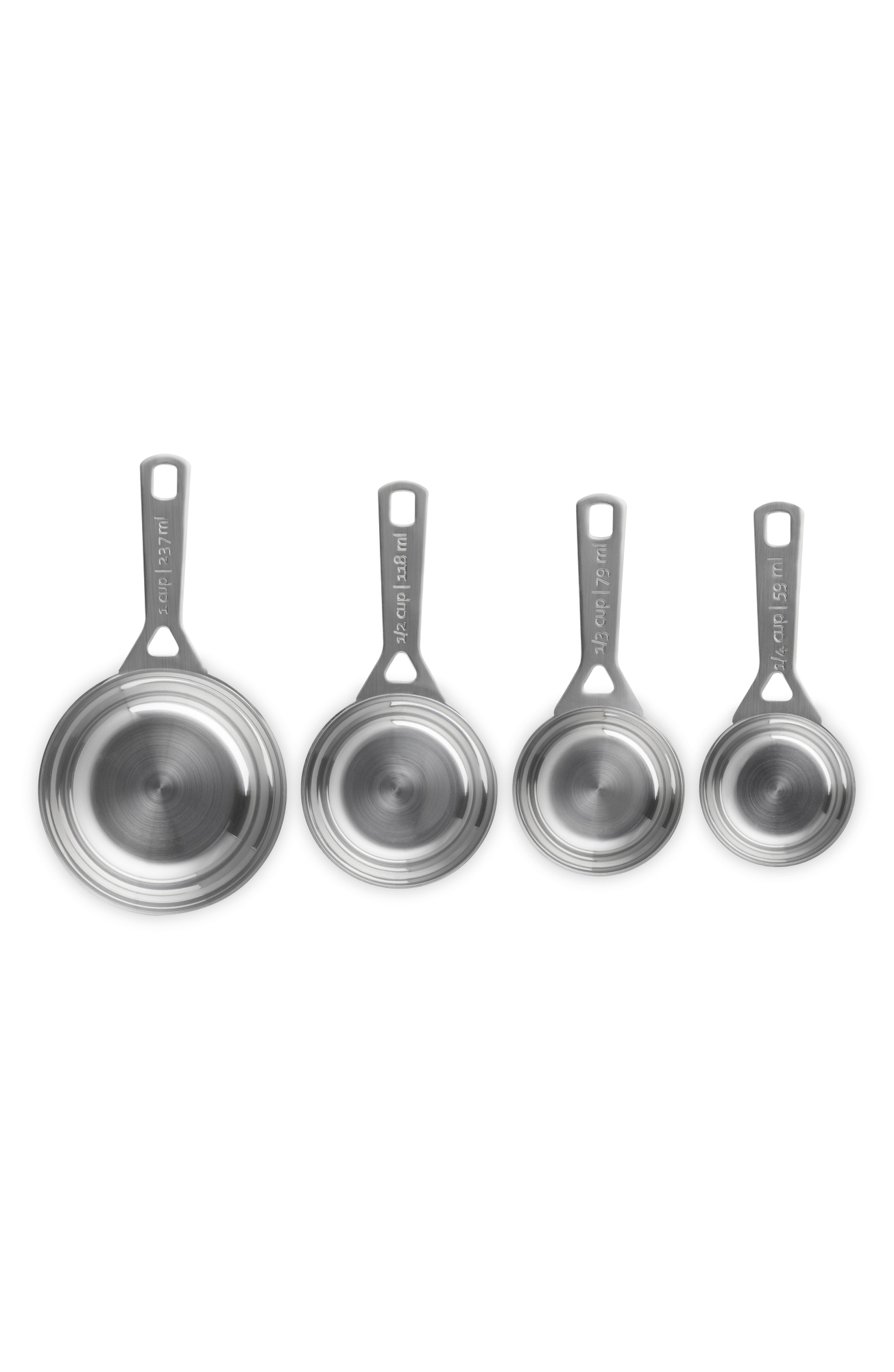 Le Creuset Set of 4 Measuring Cups - Silver