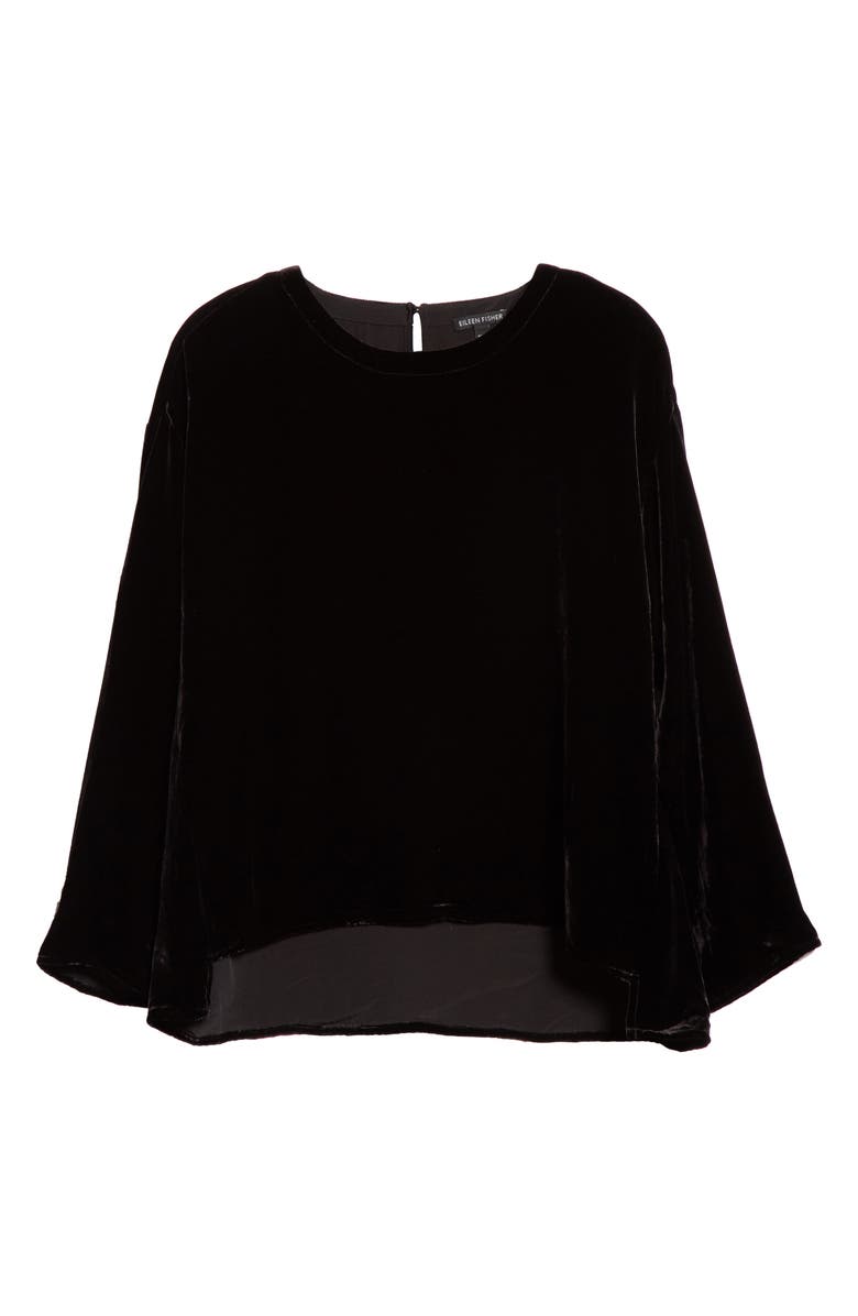 Eileen Fisher Ballet Neck Velvet Box Top, Alternate, color,