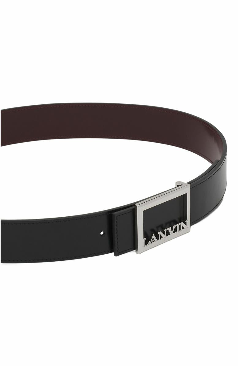 Lanvin Signature Reversible Leather Belt, Alternate, color, Black-Brown