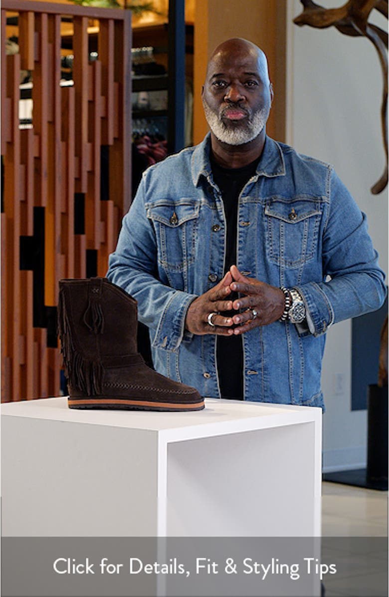 Faye Fringe Faux Fur Boot, sales video thumbnail