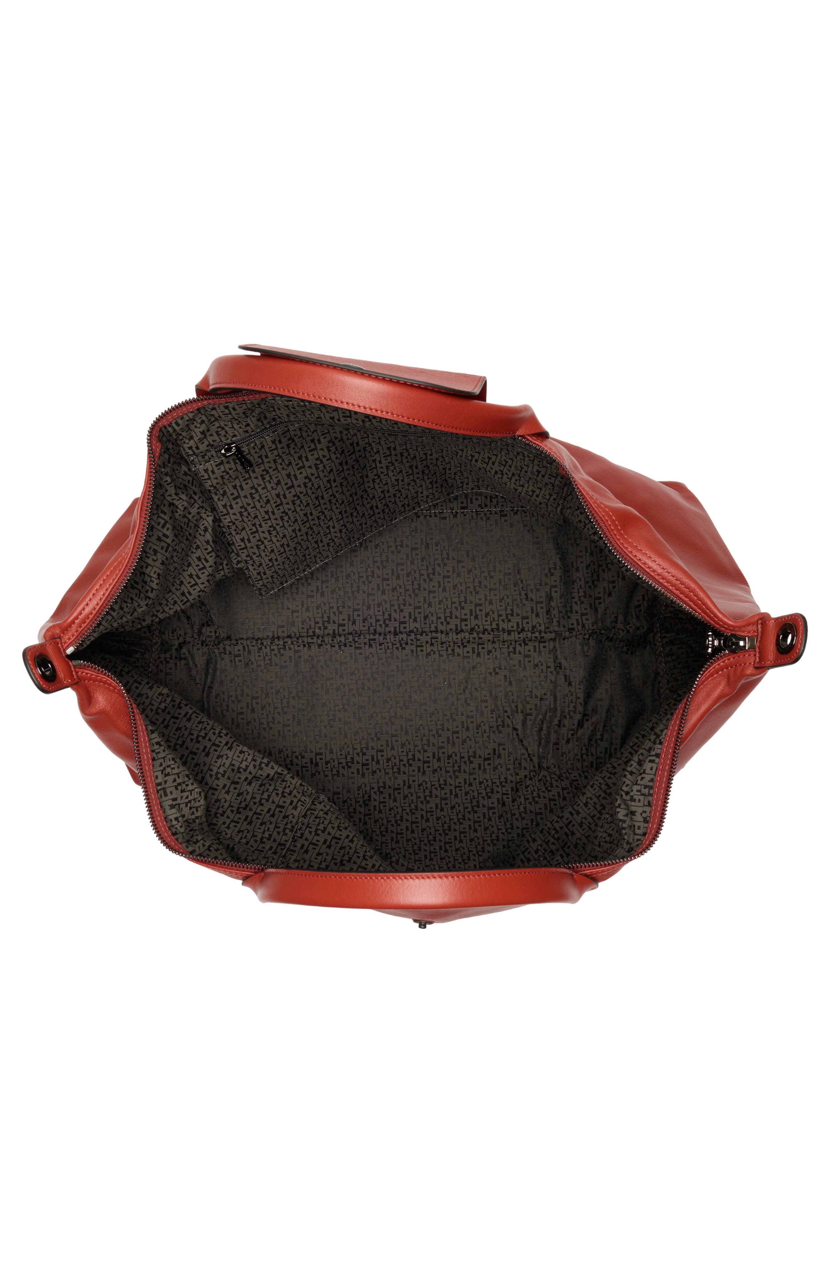 Longchamp Le Pliage Leather Travel Bag, Alternate, color, Sienna