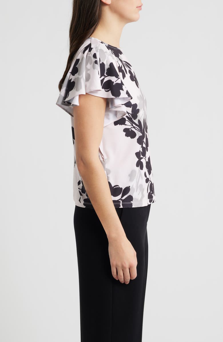 Anne Klein Floral Cascade Flutter Sleeve Top, Alternate, color,