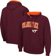 COLOSSEUM Men's Colosseum Maroon Virginia Tech Hokies Arch & Logo 3.0 Full-Zip Hoodie