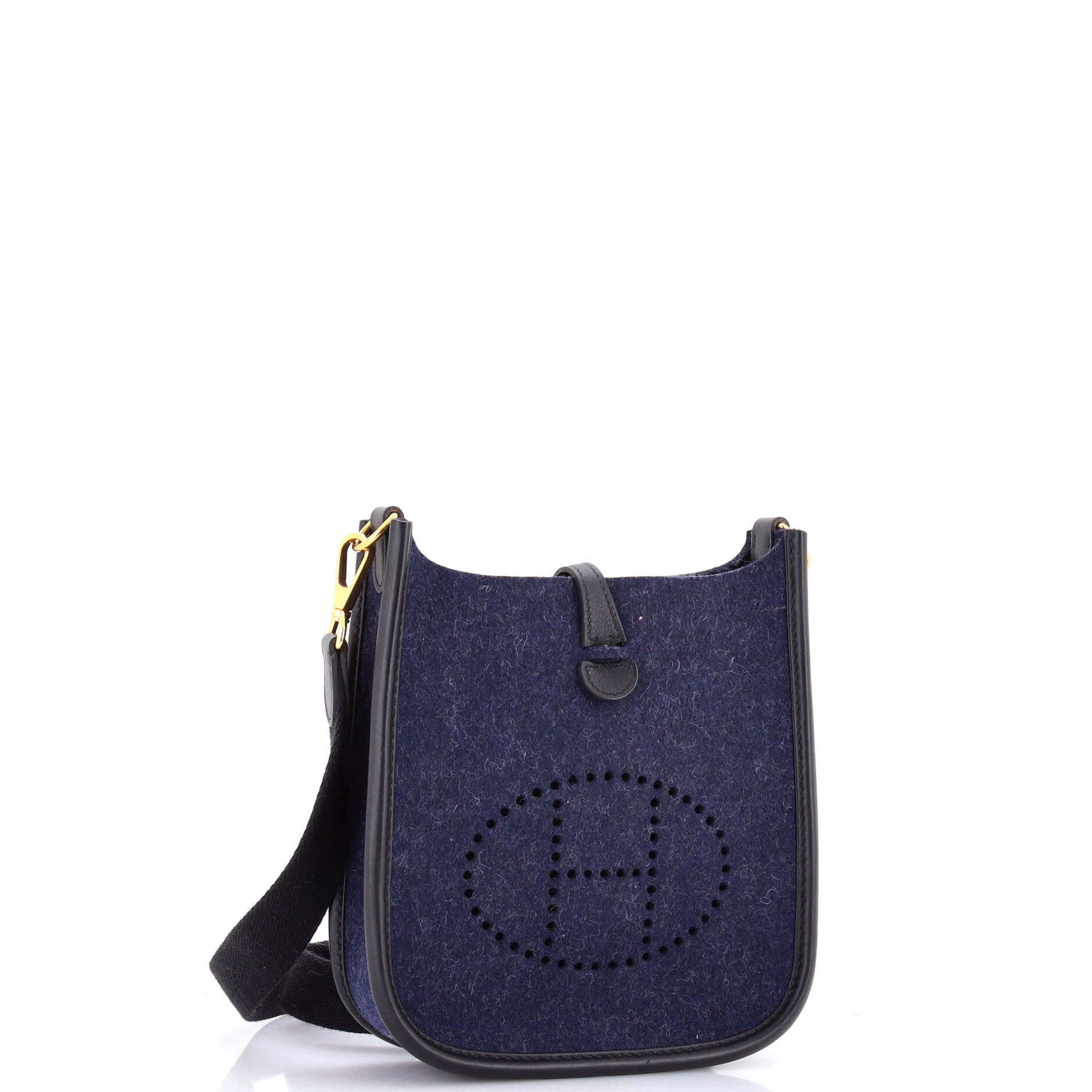 Pre-Owned Hermes Evelyne Bag Gen III Felt TPM, Alternate, color, Bleu Nuit
