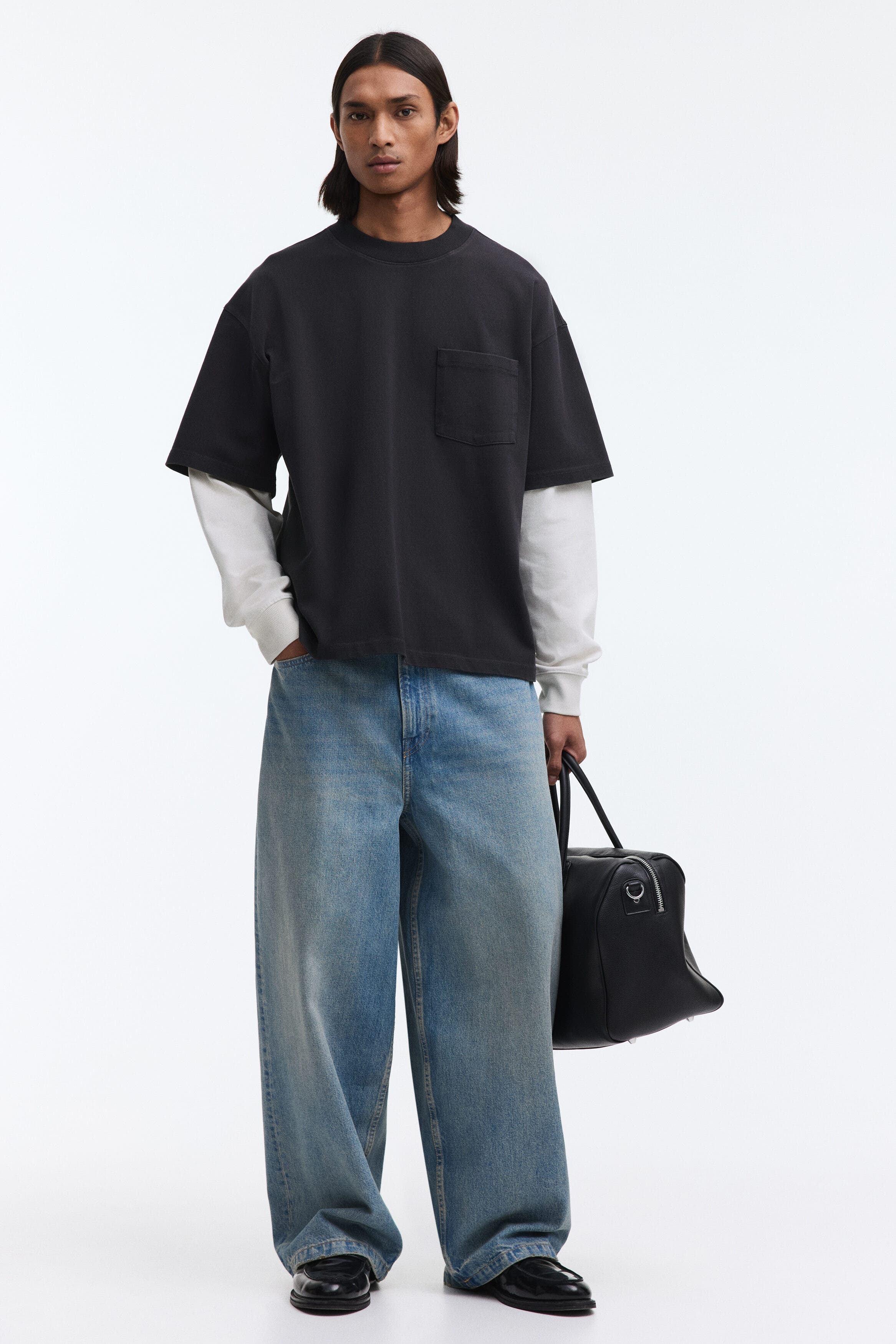Oversized layered cotton shirt - image 2