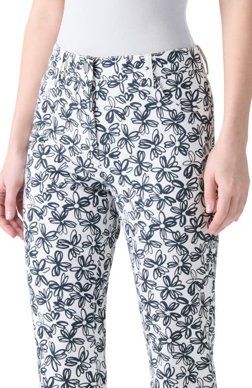 Akris Punto Scribble Daisy Print Skinny-leg Ankle Jeans In Black