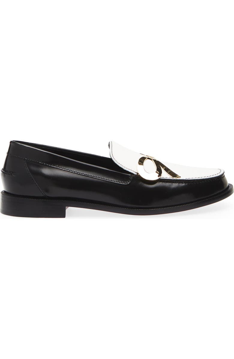 Giambattista Valli Bow Two-Tone Loafer, Alternate, color, Black/ Ivory/ Gold 9901