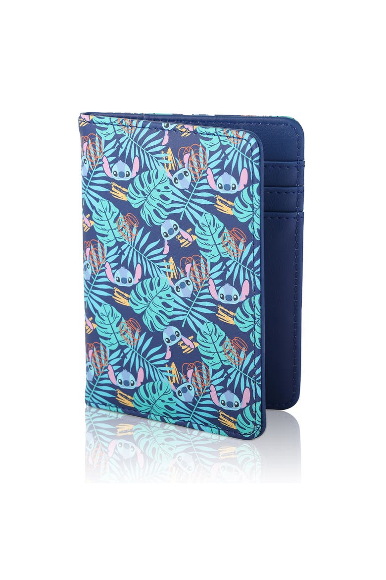 Navy Hawaiian Print Passport Holder, Main, color, Blue