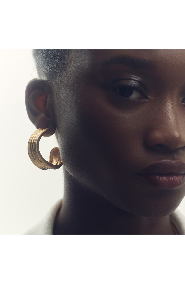 Reiss Flavia Fluid Hoop Earrings, Alternate, color, Gold Tone