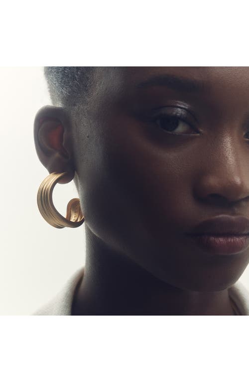 Reiss Flavia Fluid Hoop Earrings In Gold Tone
