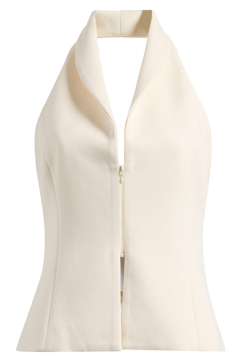 Front Zip Halter Top, Main, color, ECRU