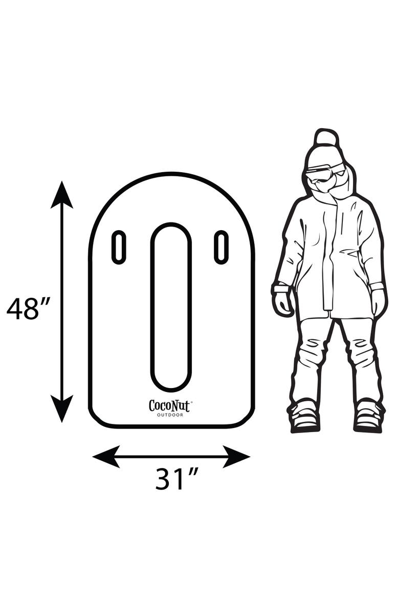 Coconut Outdoor Green Typhon Toboggan Snow Sled 48X31 Inch 8+, Alternate, color, Green