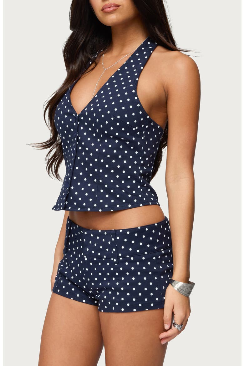 Twyla Dot Halter Top, Alternate, color, NAVY-AND-WHITE