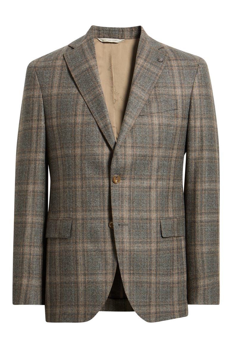 Midland Plaid Wool Sport Coat, Alternate, color, GREY