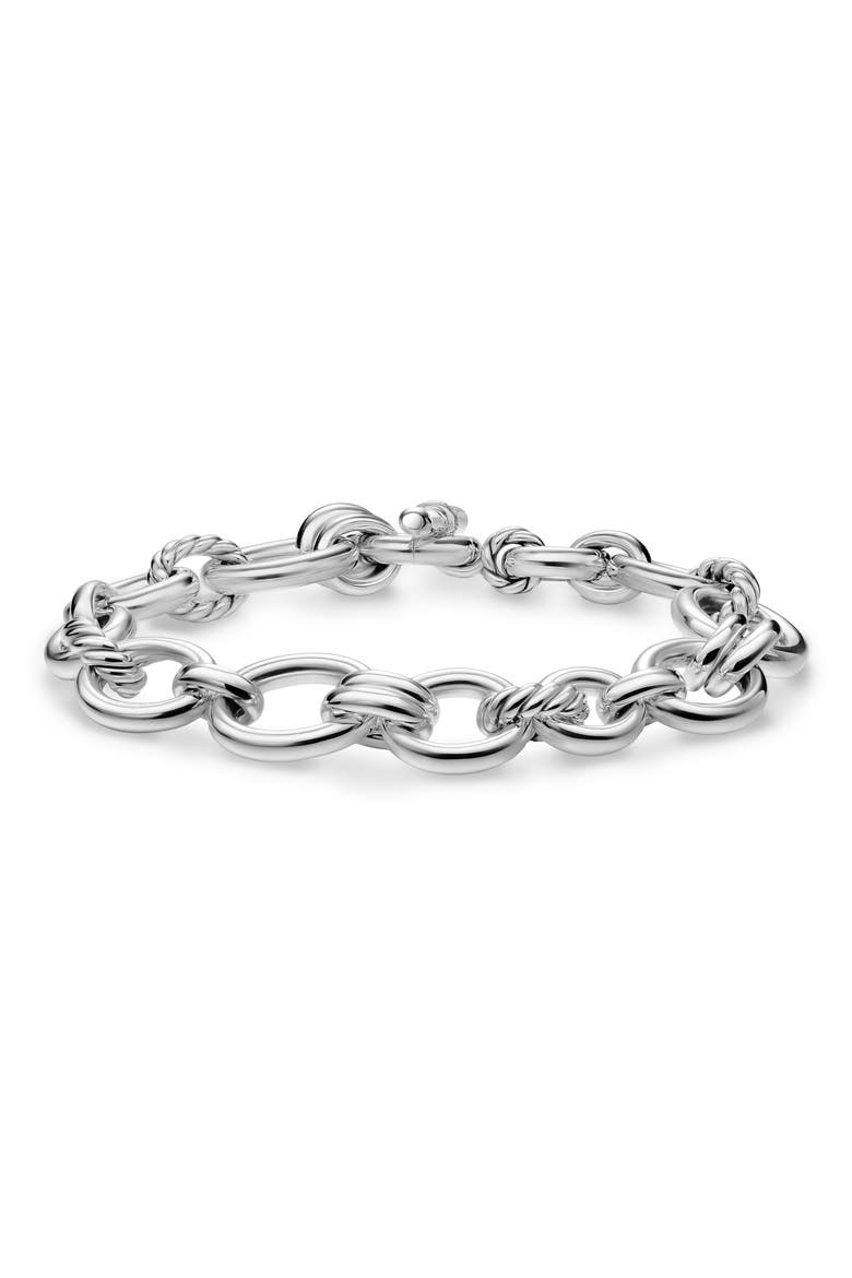Mercer® Chain Bracelet in Sterling Silver with Diamonds, 8mm, Alternate, color, DIAMOND/ SILVER