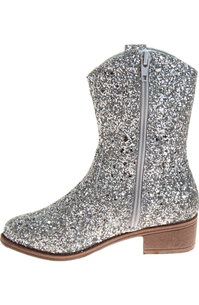 Kensie Girl Glittery Western Boots., Alternate, color, Silver Glitter